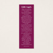 Funeral angel white star-gedicht bladwijzer mini visitekaartjes (Achterkant)