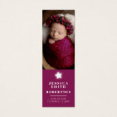 Funeral angel white star-gedicht bladwijzer mini visitekaartjes (Voorkant)