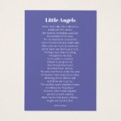 Funeral angel white star-gedicht bladwijzer visitekaartje (Achterkant)