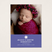 Funeral angel white star-gedicht bladwijzer visitekaartje (Voorkant)