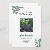 Funeral Announcement and Invitation Card Aankondiging (Voorkant / Achterkant)