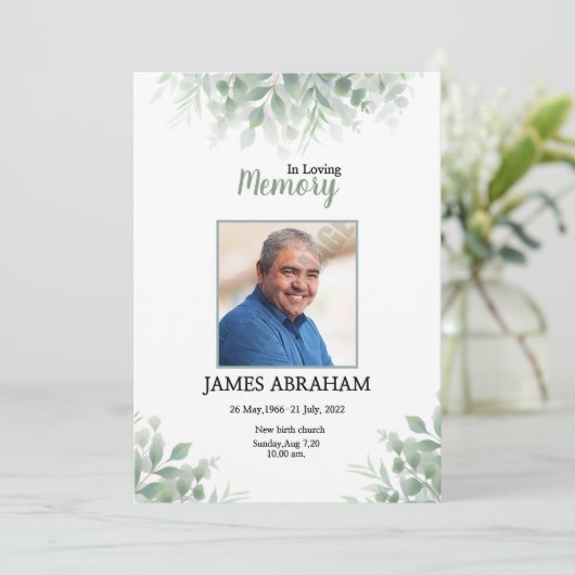 Funeral Announcement Card Aankondiging (Staand voorkant)