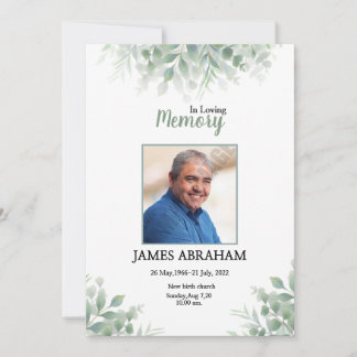 Funeral Announcement Card Aankondiging