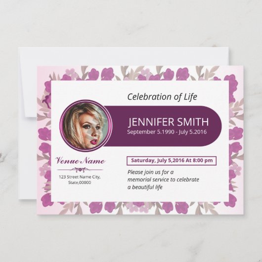 Funeral Announcement Card Aankondiging (Voorkant)