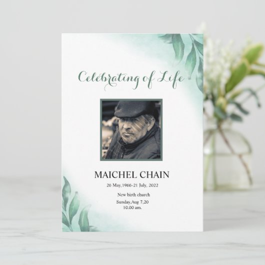 Funeral Announcement Card Aankondiging (Staand voorkant)