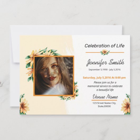 Funeral Announcement Card Aankondiging (Voorkant)