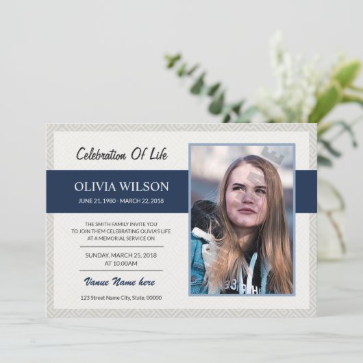 Funeral Announcement Card Aankondiging (Staand voorkant)