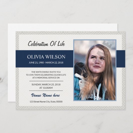 Funeral Announcement Card Aankondiging (Voorkant / Achterkant)