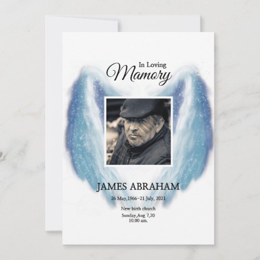Funeral Announcement Card Aankondiging (Voorkant)