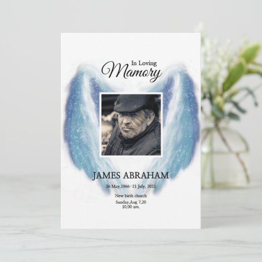 Funeral Announcement Card Aankondiging (Staand voorkant)