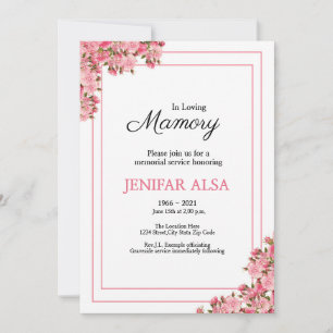 Funeral Announcement & Invitation Card Aankondiging