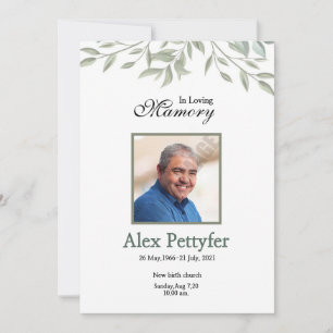 Funeral Announcement & Invitation Card Aankondiging