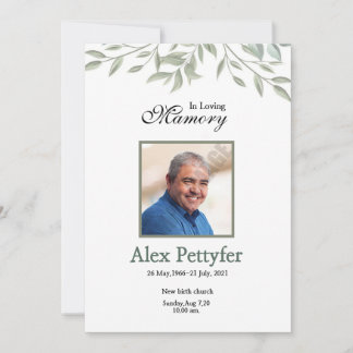 Funeral Announcement & Invitation Card Aankondiging