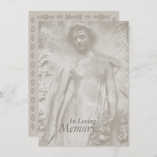Funeral Announding in loving Memory Tomstone Kaart (Voorkant / Achterkant)