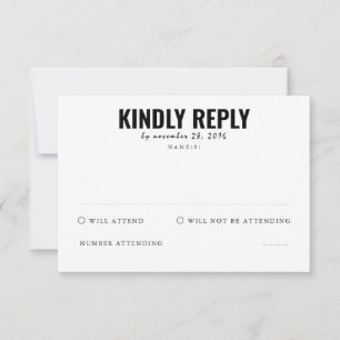 Funeral Attendance Response Card RSVP Kaartje