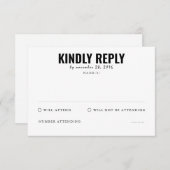 Funeral Attendance Response-Kaart RSVP Kaartje (Voorkant / Achterkant)