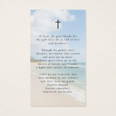 Funeral Beach Photo Forever Hearts Prayer Card Visitekaartje (Achterkant)