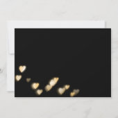 Funeral Bedankt Black met Heart Memorial Card (Achterkant)