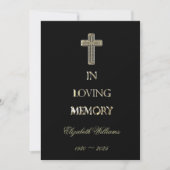 Funeral bedankt Elegant Black en Gold (Voorkant)
