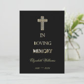 Funeral bedankt Elegant Black en Gold (Staand voorkant)