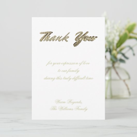 Funeral Bedankt Elegant Silver Gold Religieuze (Staand voorkant)