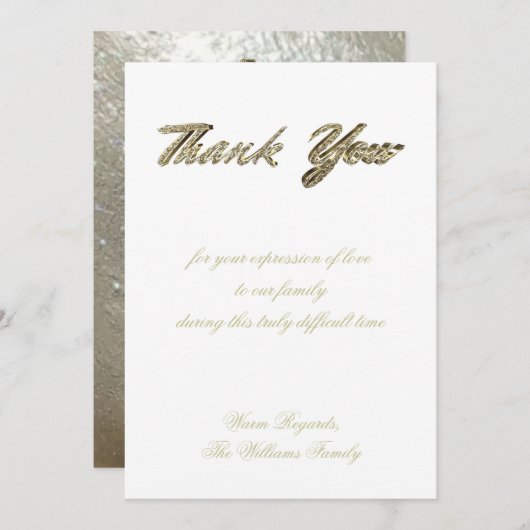 Funeral Bedankt Elegant Silver Gold Religieuze (Voorkant / Achterkant)