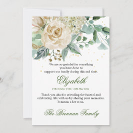 Funeral Bedankt Foto van Elegant Roos Foliage Kaart