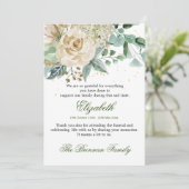 Funeral Bedankt Foto van Elegant Roos Foliage Kaart (Staand voorkant)