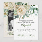 Funeral Bedankt Foto van Elegant Roos Foliage Kaart (Voorkant / Achterkant)