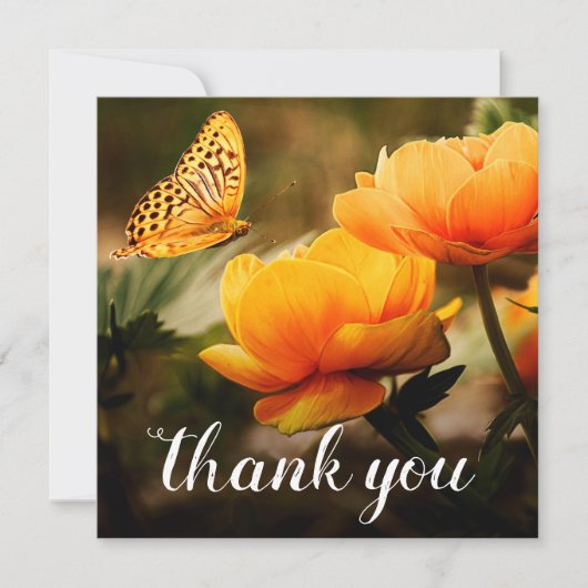 Funeral Bedankt | Gele Oranje bloemen (Voorkant)