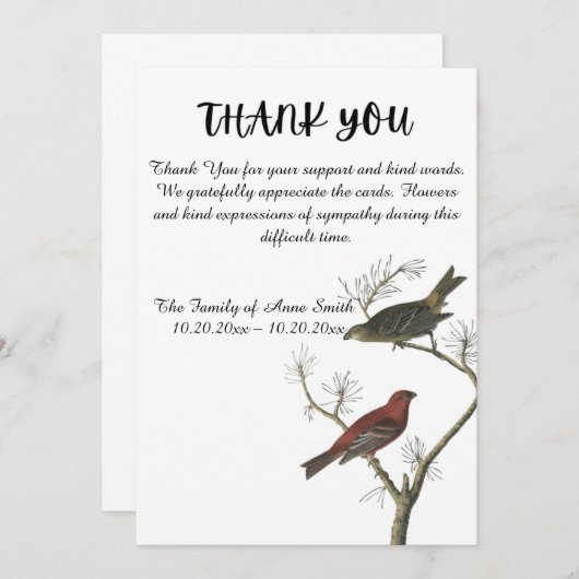 Funeral bedankt je opmerking (Voorkant / Achterkant)