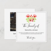 Funeral bedankt jullie eenvoudige bloemen één foto (Voorkant / Achterkant)