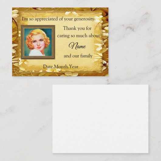 Funeral bedankt jullie kaarten met bruin Lijst Notitiekaartje (Voorkant / Achterkant)