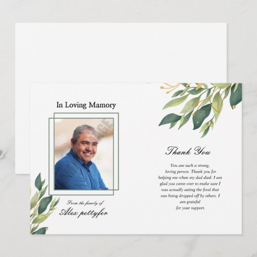 Funeral-bedankt-kaart Bedankkaart (Voorkant / Achterkant)