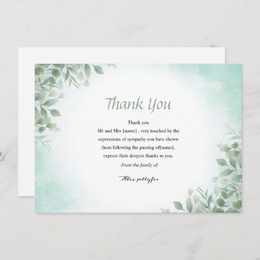 Funeral-bedankt-kaart Bedankkaart (Voorkant / Achterkant)