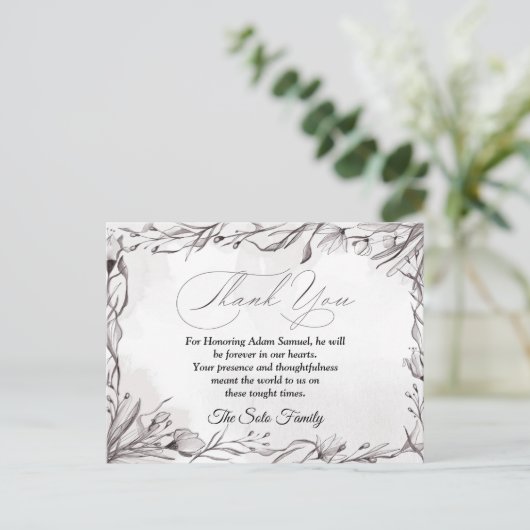 Funeral-bedankt-kaart Briefkaart (Staand voorkant)