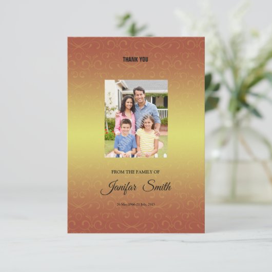 Funeral-bedankt-kaart Kaart (Staand voorkant)