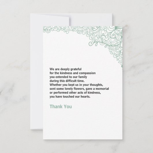 Funeral-bedankt-kaart Kaart (Achterkant)