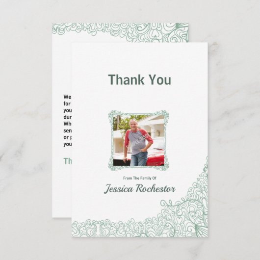 Funeral-bedankt-kaart Kaart (Voorkant / Achterkant)