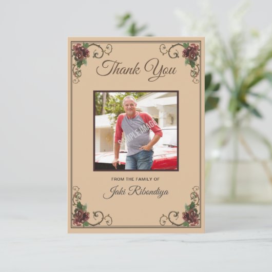 Funeral-bedankt-kaart Kaart (Staand voorkant)