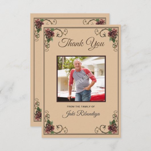 Funeral-bedankt-kaart Kaart (Voorkant / Achterkant)