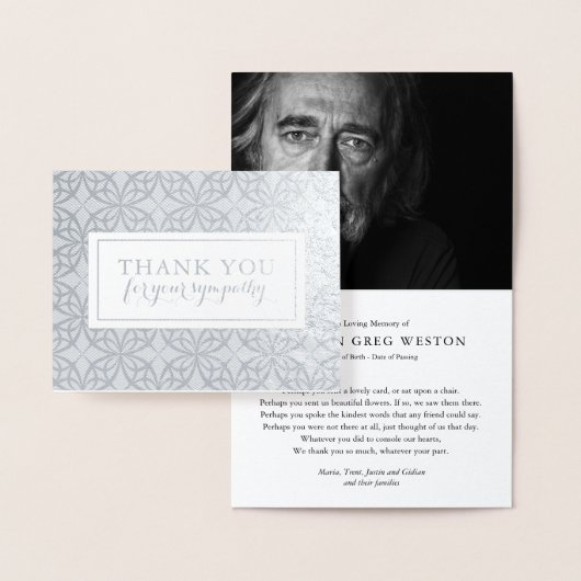 Funeral Bedankt kaarten | Het mooie oliepatroon (Display)