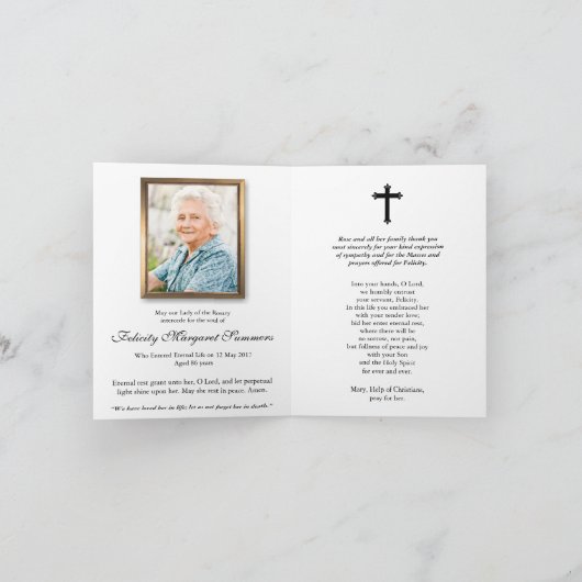 Funeral Bedankt kaarten | Madonna en Child 2 (Binnen)