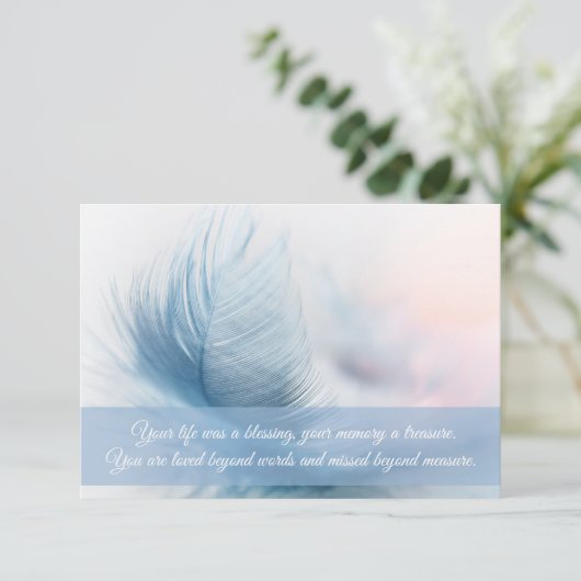 Funeral Bedankt kaarten | Veer (Staand voorkant)