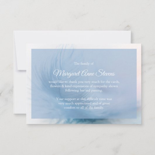 Funeral Bedankt kaarten | Veer (Achterkant)