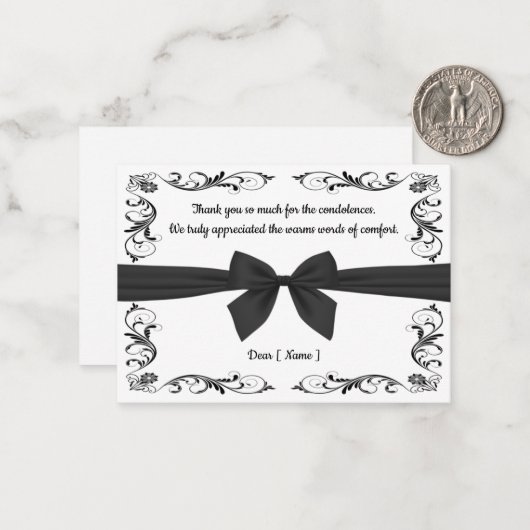 Funeral Bedankt Notitiekaartje (Voorkant / Achterkant in situ)