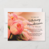Funeral Bedankt | Roze Tulp Flowers (Voorkant)