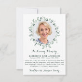 Funeral BEDANKT U Eucalyptus Sympathie Fotokaart (Voorkant)