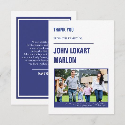 Funeral Bedankt voor je fotokaart (Voorkant / Achterkant)