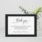Funeral Bereavement Black Boarder Hartelijk dank Bedankkaart (Staand voorkant)
